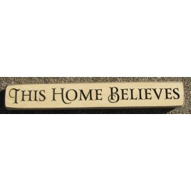 534THB -This Home Believes engraved wood block 