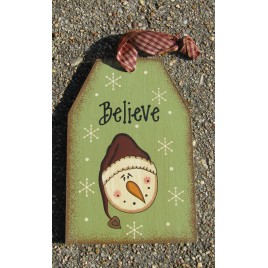  Wooden Christmas 55853 Snowman Tag