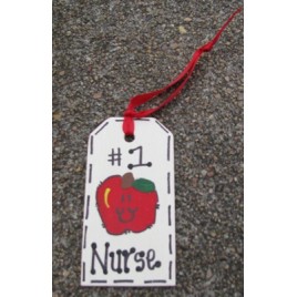  Teacher Gifts  #1 Nurse Wood Tag 