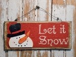 Snowman Decor 5734 - Let It snow Snowman Sign 