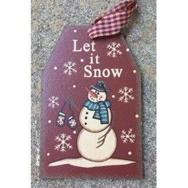 6087LIS - Let It Snow  Wood Hanging Tag