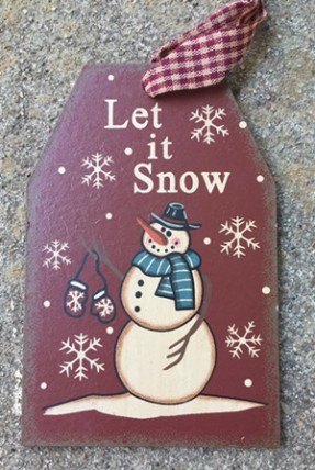 6087LIS - Let It Snow  Wood Hanging Tag