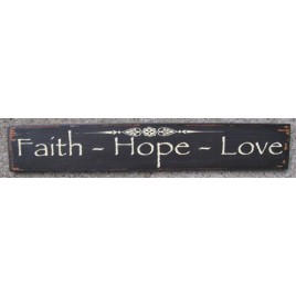 60998F - Faith Hope Love wood sign 
