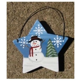  61 - Snowman on Star Christmas Ornament