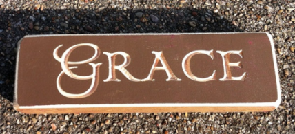Primitive Engraved Wood  6409C Grace Block