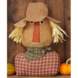 Scarecrow Primitive Cloth and Burlap 6D3192bm - Scarecrow Head/shoulders
