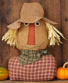 Scarecrow Primitive Cloth and Burlap 6D3192bm - Scarecrow Head/shoulders