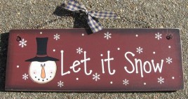 Snowman Wood Christmas Hanging Sign 71776LIS Snowman Plaque Let it Snow