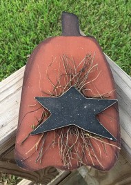 Fall Decor 73037NB Hanging Wood Pumpkin with star and twigs