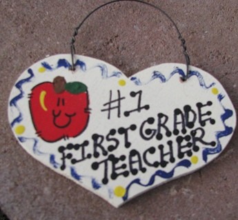Teacher Gifts  805 First Grade Teacher Wood Teacher Heart 