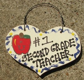 Teacher Gifts  806 Second Grade Teacher Wood Teacher Heart 