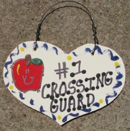 Teacher Gifts  812 Crossing Guard Wood Teacher Heart 