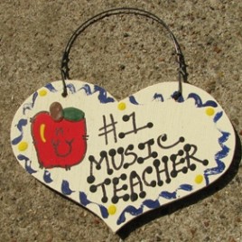Teacher Gifts  817 Music Teacher  Wood Teacher Heart 