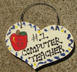Teacher Gifts  819 Computer Teacher  Wood Teacher Heart 