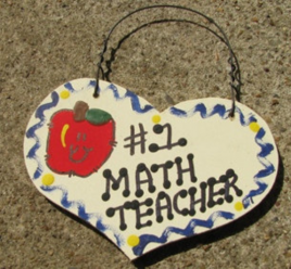 Teacher Gifts Number One 821 Math Teacher Heart