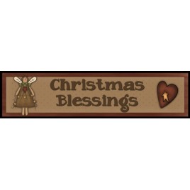 Primitive Wood Block 823CB -Christmas Blessings 