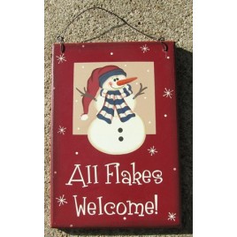 8303R - All Flakes Welcome wood sign 