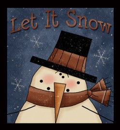 Primitive Wood Sign 843LS - Let It Snow Snowman 