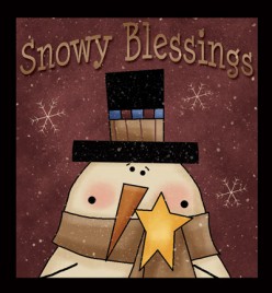 Primitive Wood Sign 845SB - Snowy Blessings 