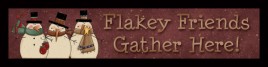 Primitive Wood Block 848FF - Flakey Friends Gather Here! 