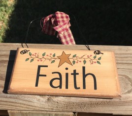 Primitive Wood Sign 87643F - Faith  