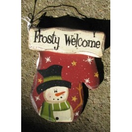 8969 - Frosty Welcome Snowman Wood Mitten