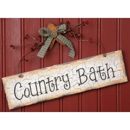 Primitive Crackled Wood Sign 8W1086-Country Bath 