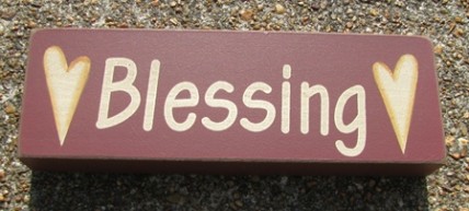 8W1566B - Blessings Wood Block 