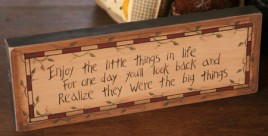 8W0014 Enjoy the little things in life wood block 