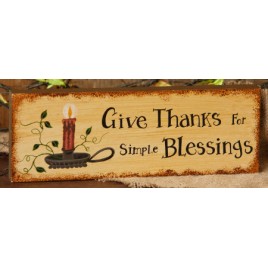  8W1468 Give Thanks for simple Blessings wood block 