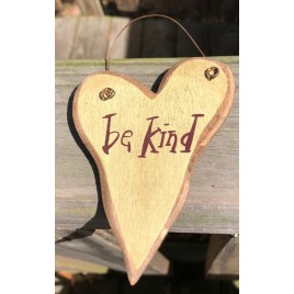 9003BEK - Be Kind wood Heart cream