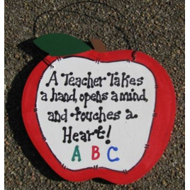 Teachers Gifts - 9171H   A Teacher Takes a Hand,  opens a mind and touches a heart wood sign