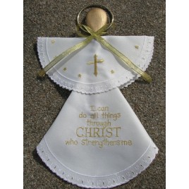 Angel Wood Cloth Spoon I can do all things through Christ who strengthens me