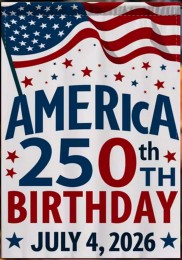 DJ7110958 250th Birthday American Flag Garden Flag - Double-Sided