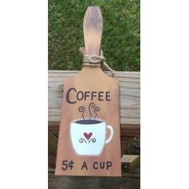 BP205 Butter Paddle Coffee 5 cents a Cup Wood Paddle