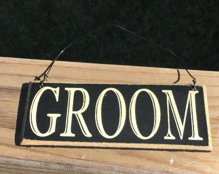 CS-6462G  Groom Primitive Wood Sign  