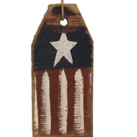 G22225 Rustic wood American Flag Tag