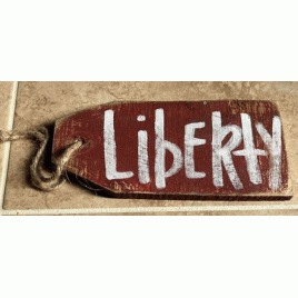 G22228L - Liberty Rustic wood patriotic tag