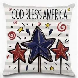 6VM69529Q53 God Bless America Stars Patriotic Pillow(no insert just pillow cover 6VM69529Q53 God Bless America Stars Patriotic Pillow(no insert just pillow cover