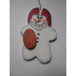   Football Snowman WD1057 Wood Christmas ornament