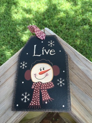  Primitive Wood Gift Tag 206-69483 Live Snowman Tag Ornament 