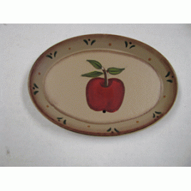 OPS1- Apple Oval Wood Plate 