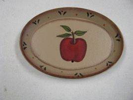 OPS1- Apple Oval Wood Plate 