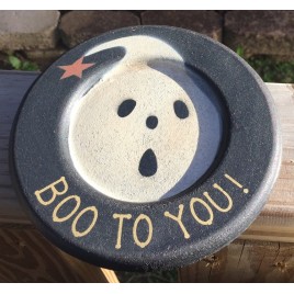 Primitive Wood Plate 33609G - Boo To You  