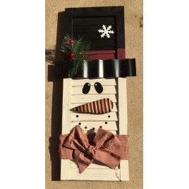 Christmas Decor 74080 Wood Shutter Snowman with Top Hat