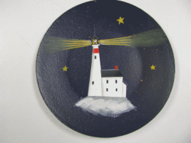 NEW-10 Lighthouse wood plate 