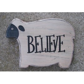 KLY60422 - Chunky wood Sheep-Believe