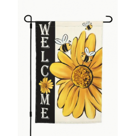 NV104610 Summer Bee Welcome sunflower garden Flag, double sided