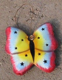 OR323 - Colorful Butterfly Metal Ornament 