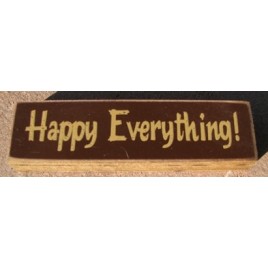 Primitive Wood Block pb144r-Happy Everything! Primitive Wood Block pb144r-Happy Everything!